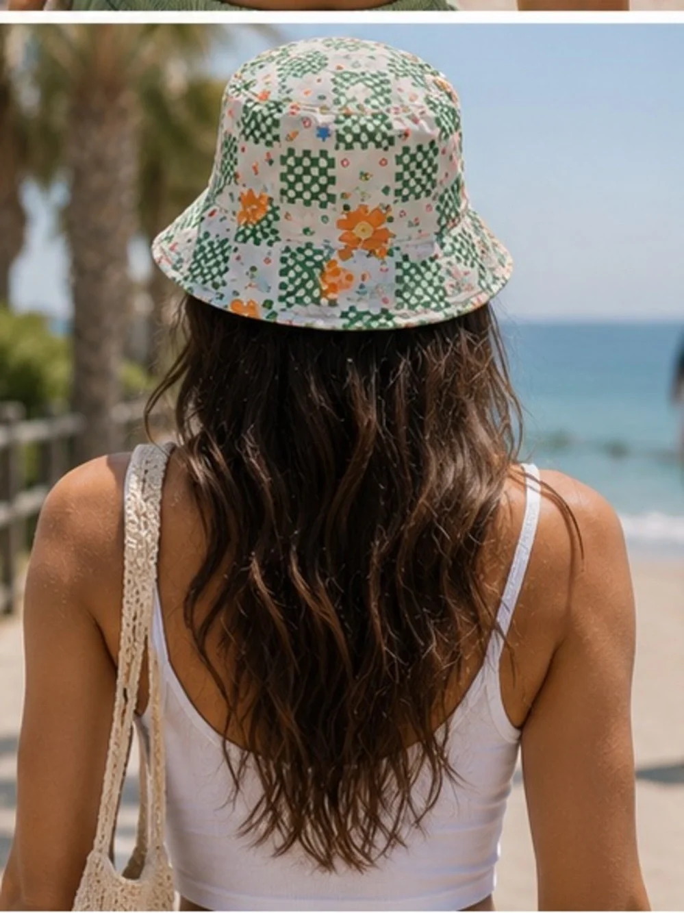 Floral Checkerbucket Hat — Green & Orange Print floral throwback **2 for 20**